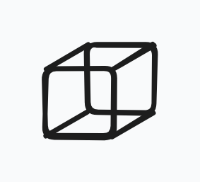 hand drawn oblique cube